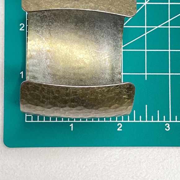 Wide Metal Cuff Hammered Gold Tone Metal - Picture 8 of 8